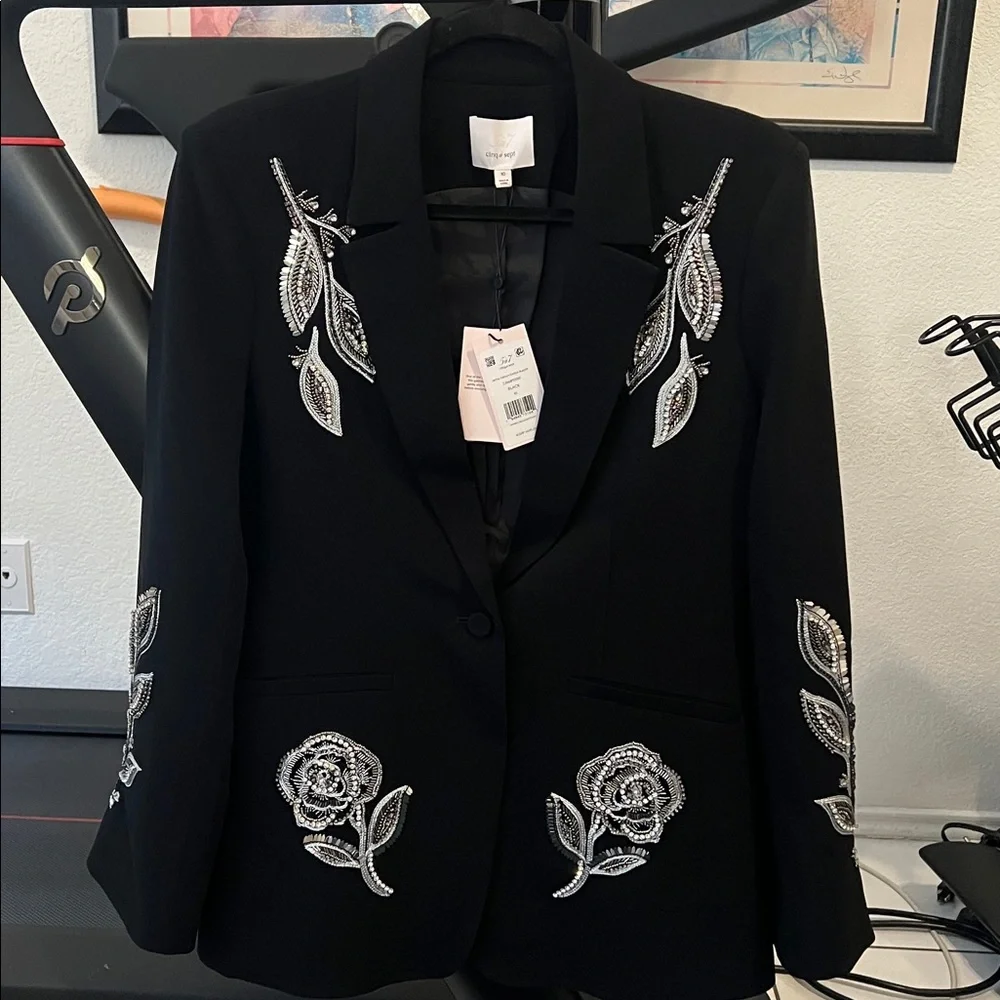 Cinq a Sept Karlie Beaded Paisley Blazer - Picture 6 of 8